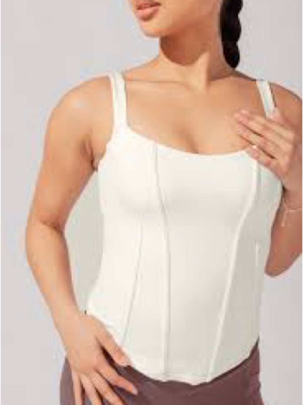 Babaton Cream Seam-Panel Square-Neck Camisole 783